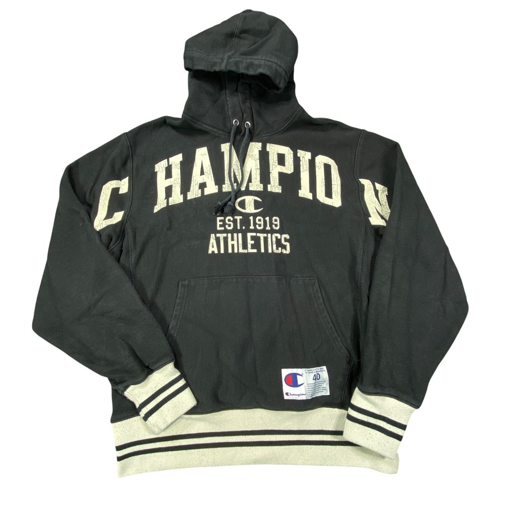 Vintage Champion Reverse Weave Hoodie Fleece Medium Hampton Athletics Jacket Y2K